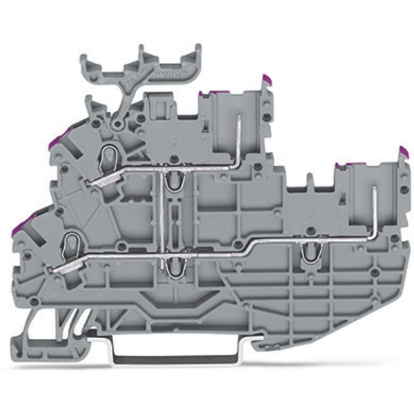 2-conductor/2-pin, double-deck carrier terminal block image 1