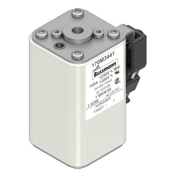 Fuse-link, high speed, 100 A, AC 1250 V, compact size 1, 45 x 59 x 81 mm, aR, IEC, UL, single indicator image 2