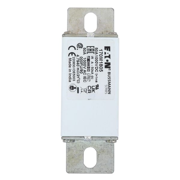 Fuse-link, high speed, 50 A, DC 1000 V, size 000, 24 x 36 x 115 mm, aR, IEC image 18