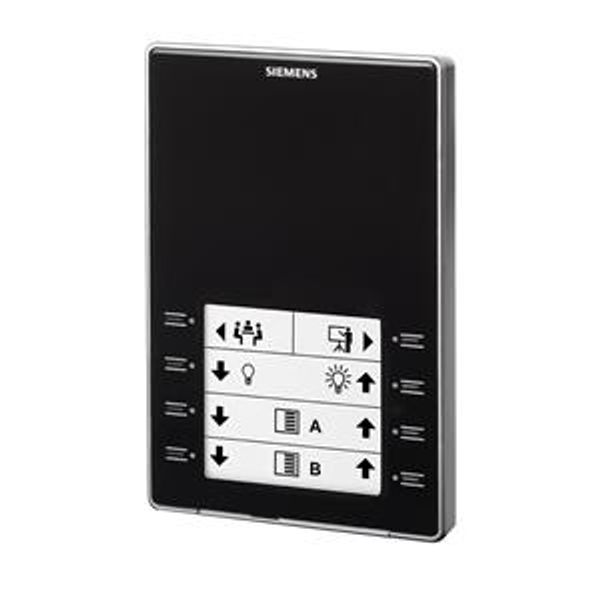 QMX3.P02-1BSC - Room operator unit KNX with temperature sensor, configurable touchkeys, LED display, black image 2