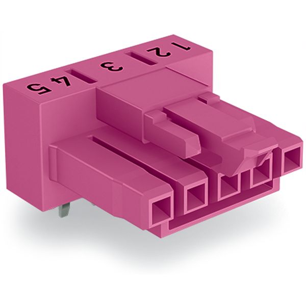 Socket for PCBs angled 5-pole pink image 3