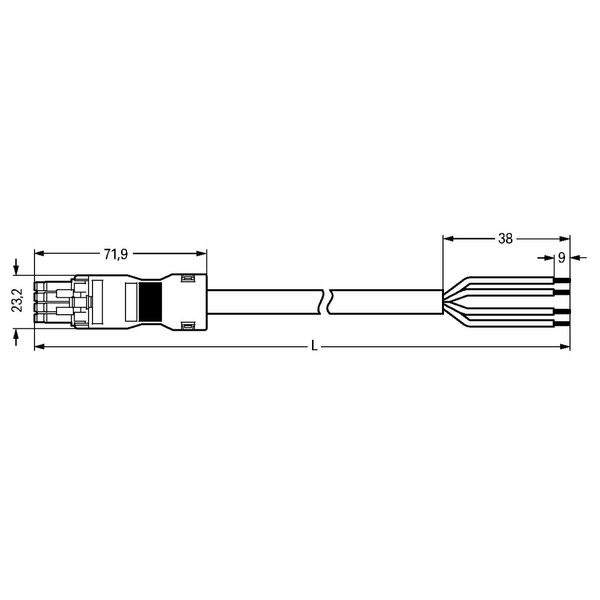 pre-assembled connecting cable Eca Socket/open-ended gray image 3