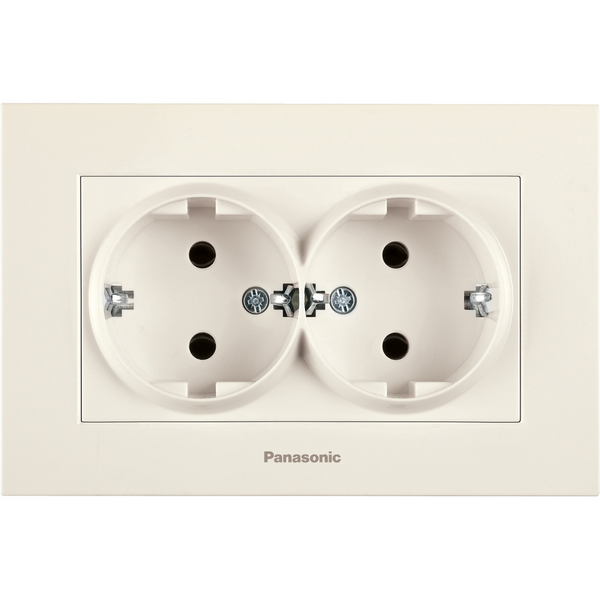 Karre Plus Beige Two Gang Earthed Socket image 1