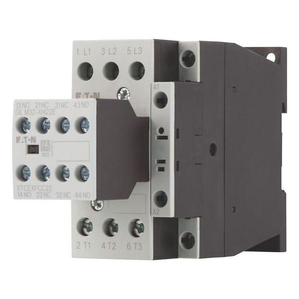 Contactor, 380 V 400 V 7.5 kW, 2 N/O, 2 NC, RDC 24: 24 - 27 V DC, DC operation, Screw terminals image 9