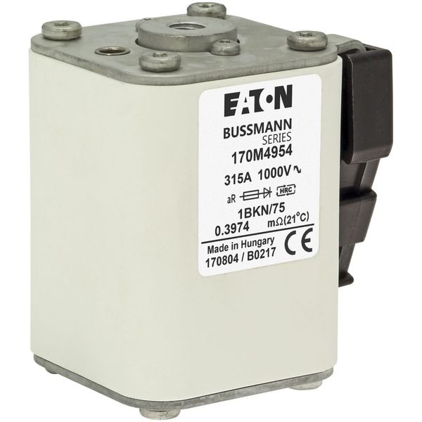 Fuse-link, high speed, 315 A, AC 1000 V, size 1, 52 x 69 x 74 mm, aR, IEC, UL, single indicator image 20