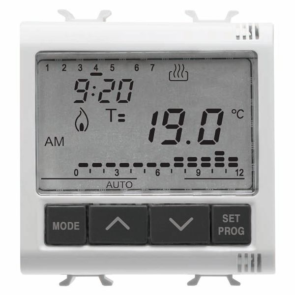TIMED THERMOSTAT DAILY/WEEKLY PROGRAMMING - 230V ac 50/60Hz - 2 MODULES - GLOSSY WHITE - CHORUSMART image 2