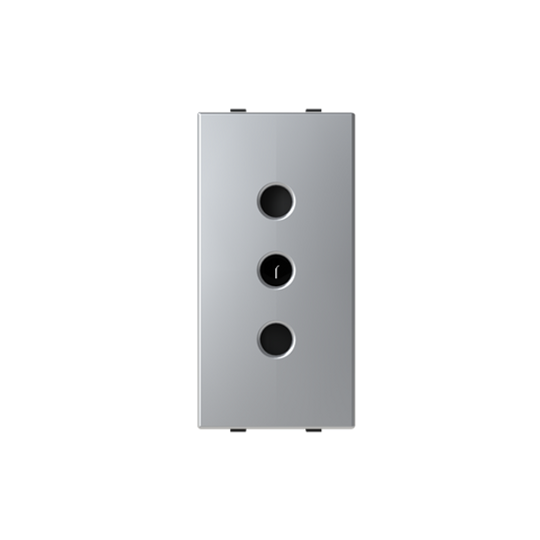 N2133.1 PL Italian P11 socket outlet 10A - 1M - Silver image 1