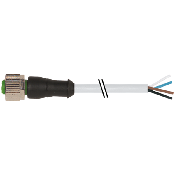 M12 female 0° A-cod. with cable PUR 4x0.34 gy UL/CSA 1m image 1