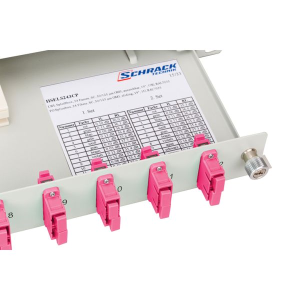 FO Splicebox, 4 Fibers, SC, 50/125æm OM4, 19", 1U, Class C image 6