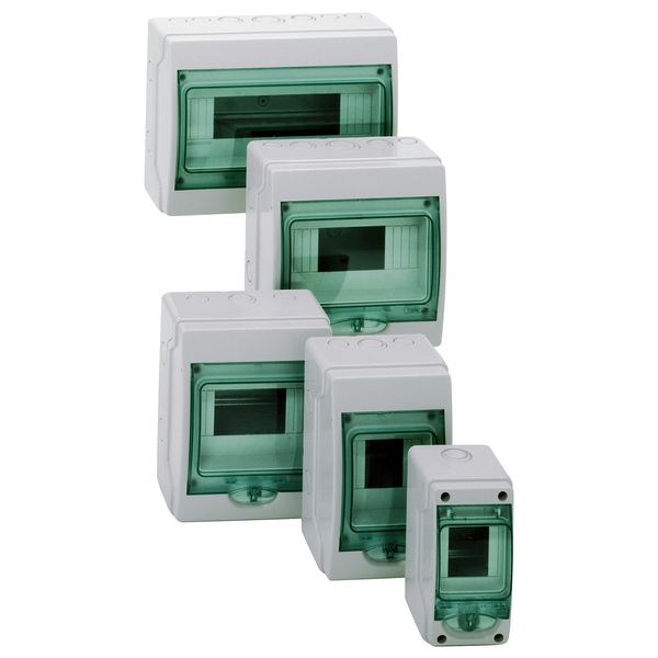 Weatherproof enclosure, mini Kaedra, for modular device, 1x12 modules, 1 terminal block image 1