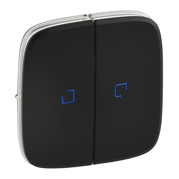 Cover plate Valena Allure - illuminated 2-gang switch/push-button - black image 1