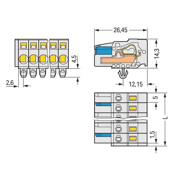 1-conductor female connector CAGE CLAMP® 2.5 mm² light gray image 2