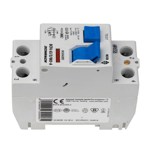 Residual current circuit breaker 63A, 2-p, 30mA,type A,6kA image 7