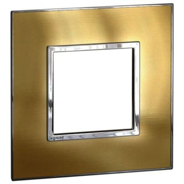 Arteor™ - Plate - British std - square - 2 modules - gold brass image 1