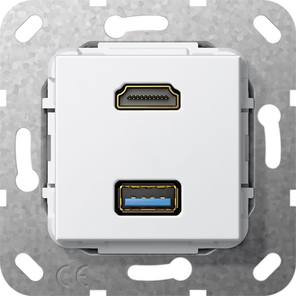 HDMI USB 3.0 A G-Ch Insert p.white image 1