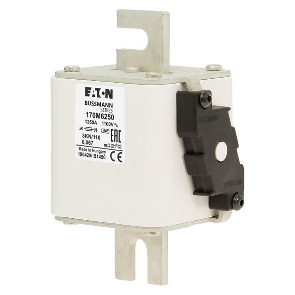 Fuse-link, high speed, 1250 A, AC 1100 V, size 3, 76 x 92 x 139 mm, aR, DIN, IEC, single indicator image 8