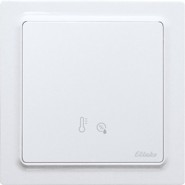 Wireless humidity temperature sensor in E-Design55, polar white mat image 1