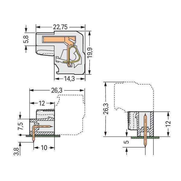 1-conductor female connector, angled CAGE CLAMP® 2.5 mm² light gray image 4