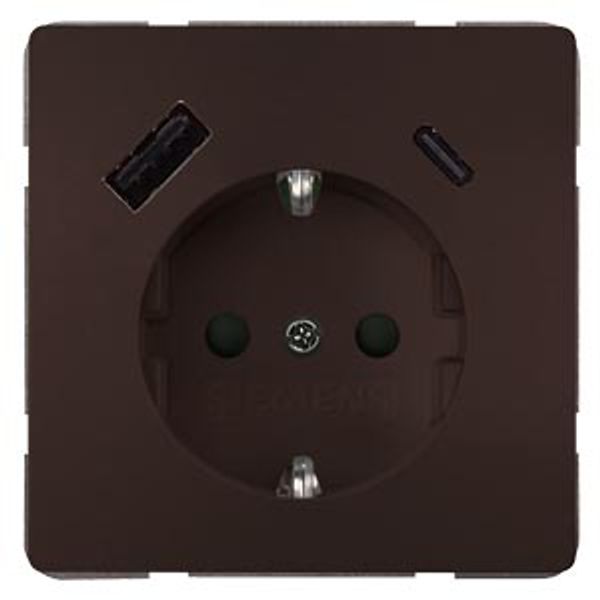 DELTA style chocolate USB-SCHUKO socket .... 5UB1870-1CH01 image 1