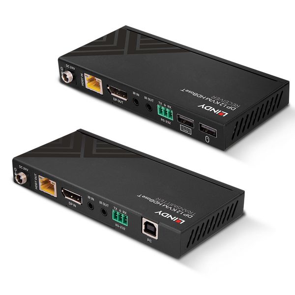 150m Cat.6 DisplayPort 1.2, USB, IR & RS-232 HDBaseT KVM Extender Extend DisplayPort 1.2, USB KM device, IR and RS-232 signals up to 150m image 1