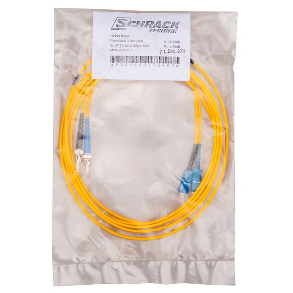 FO Patchcord Duplex ST/SC, 9/125æm OS2, LS0H-3, yellow, 2.0m image 3