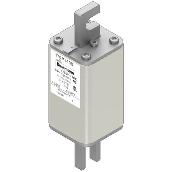 Fuse-link, high speed, 50 A, AC 1250 V, compact size 1, 45 x 45 x 138 mm, aR, DIN, IEC, single indicator image 2