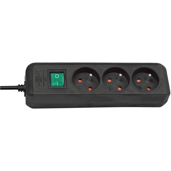 Eco-Line extension lead with switch 3-way black 1,5m H05VV-F 3G1,5 *FR* image 1