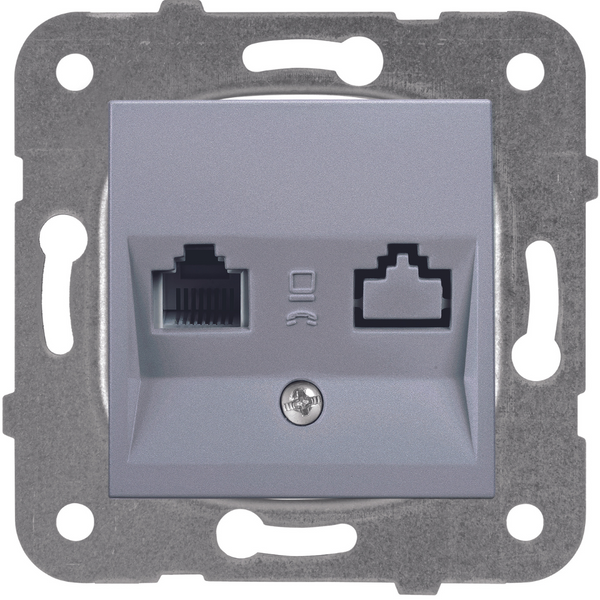 Karre Plus-Arkedia Silver One Gang Data Socket (CAT5) image 1