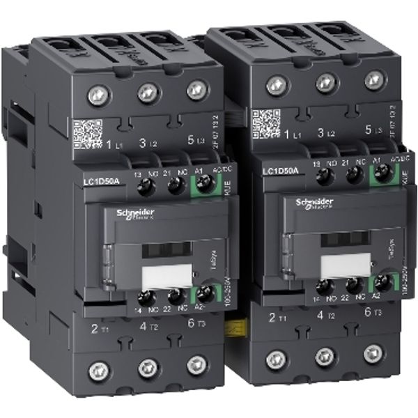 TeSys Deca reversing contactor - 3P - = 440 V - 50 A AC-3 - 100...250 V AC/DC coil image 2