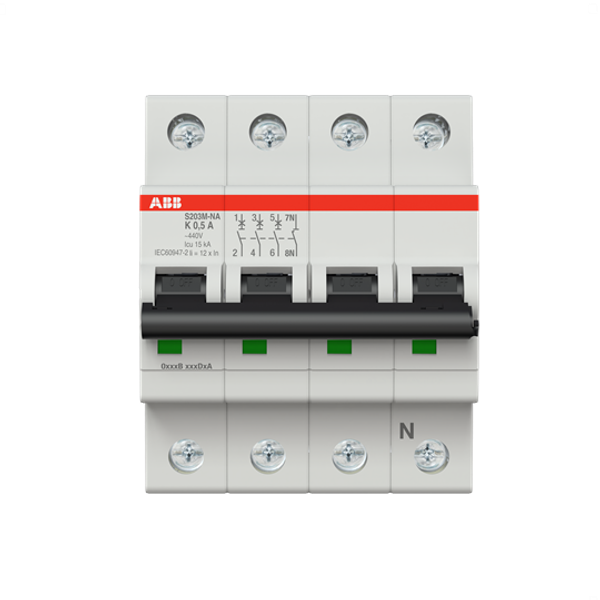 S203M-K0.5NA Miniature Circuit Breaker - 3+NP - K - 0.5 A image 2