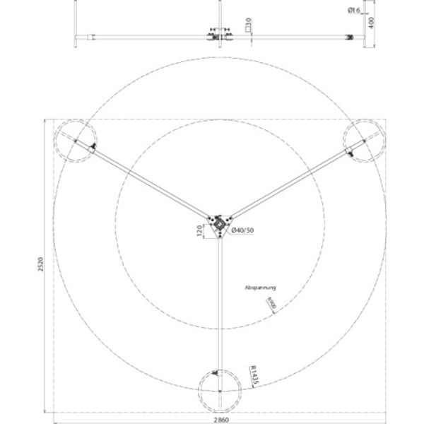 Hinged tripod f. air-ter. rods D 40-50mm L 6-8.5m inclination angle 10 image 2