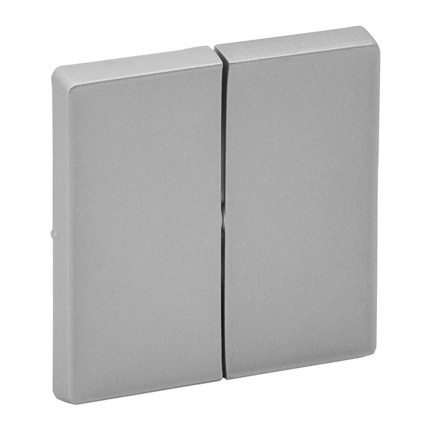 Cover plate Valena Life - 2-gang - aluminium image 1