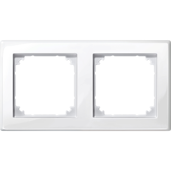 M-SMART frame, 2-gang, polar white, glossy image 2