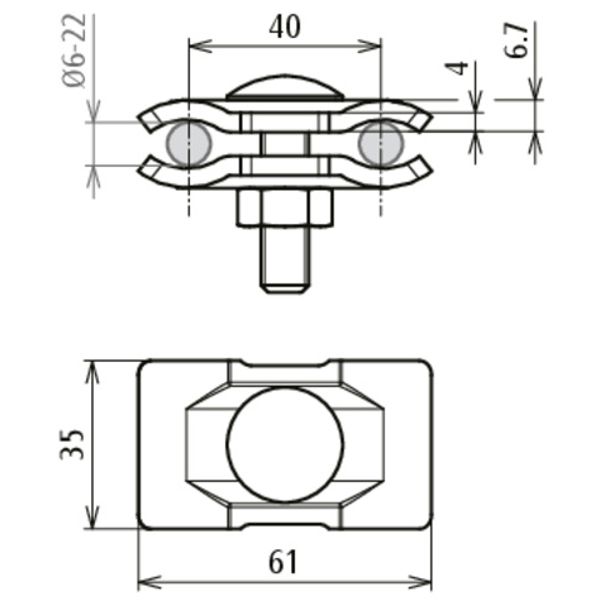 Parallel connector St/bare for Rd 6-22mm image 2
