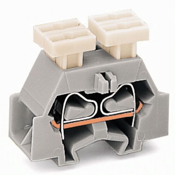 4-conductor terminal block on both sides with push-button with snap-in image 1