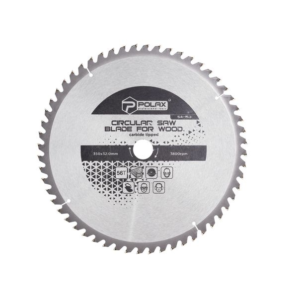 Circular saw blade for wood, carbide tipped 350x32,0/30,0, 56Т image 1