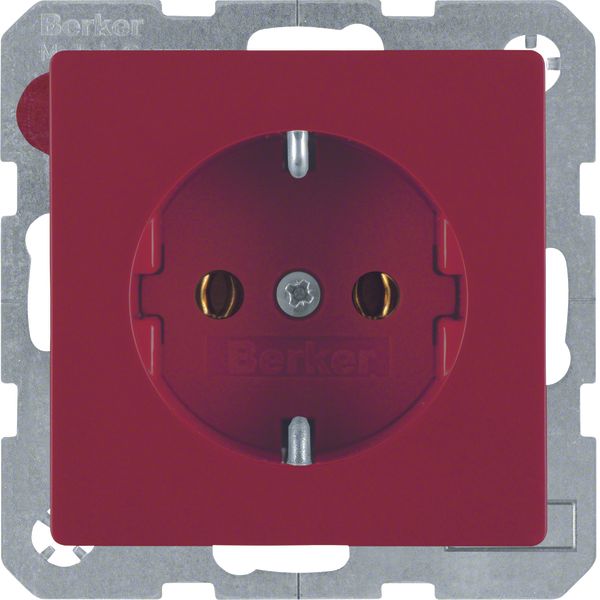 SCHUKO soc. out., screw-in lift terminals, Q.1/Q.3, red velvety image 1