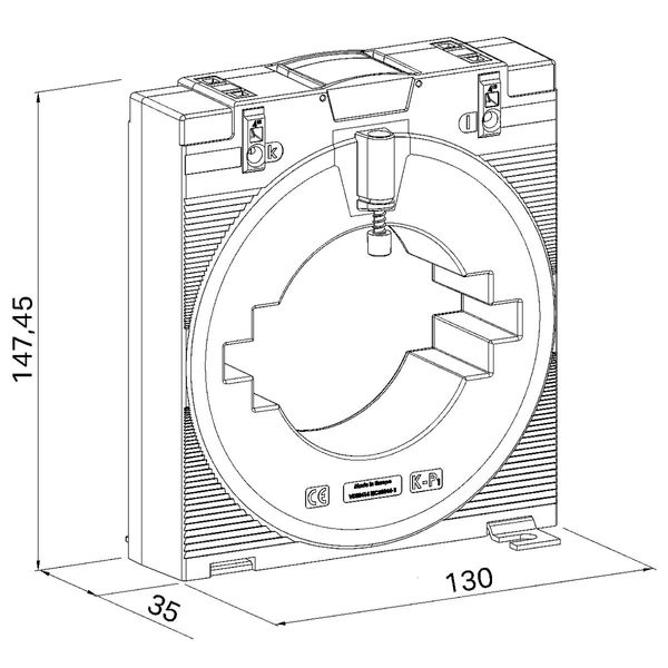 855-1001/2500-1001 Plug-in current transformer; Primary rated current: 2500 A; Secondary rated current: 1 A image 2