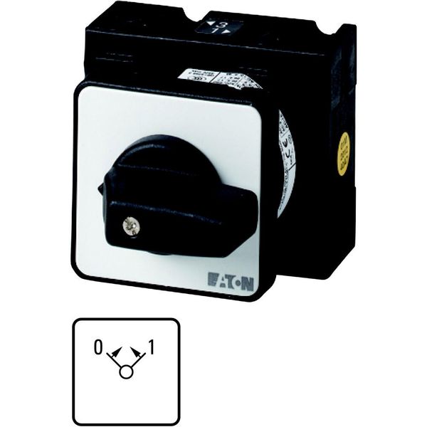 ON-OFF button, T0, 20 A, flush mounting, 1 contact unit(s), Contacts: 2, Spring-return in positions 0 and 1, 45 °, momentary, With 0 (Off) position, w image 5