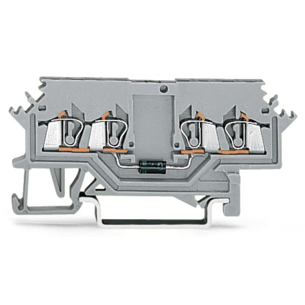 Component terminal block 4-conductor with diode 1N4007 gray image 1