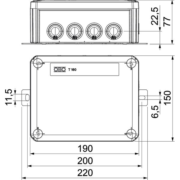 T160ED 10AF Junction box for function maintenance 190x150x77 image 2