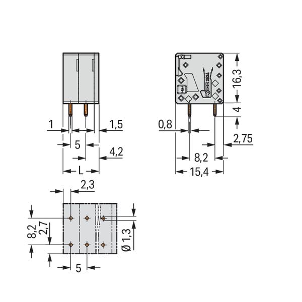 PCB terminal block 4 mm² Pin spacing 5 mm gray image 5