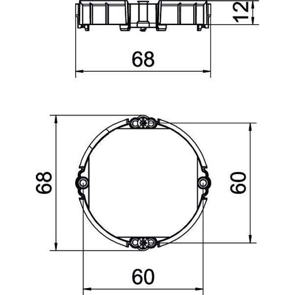 ZU 12-PR UP Plaster compensation ring for flush-mounted device box ¨60mm, H12mm image 2