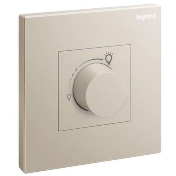 Galion - 1 gang 5 to 300 watts -incandescent or 5 to 75 watts led rotary dimmer -100-240 volts - 50/60 HZ -Champagne image 1