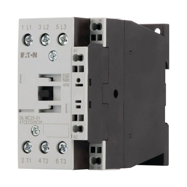 Contactor, 3 pole, 380 V 400 V 11 kW, 1 NC, RDC 24: 24 - 27 V DC, DC operation, Spring-loaded terminals image 9