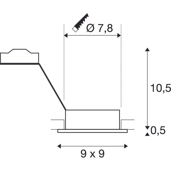 NEW TRIA I GU10 downlight, max. 1x50W, rectangular, br. Alu image 3