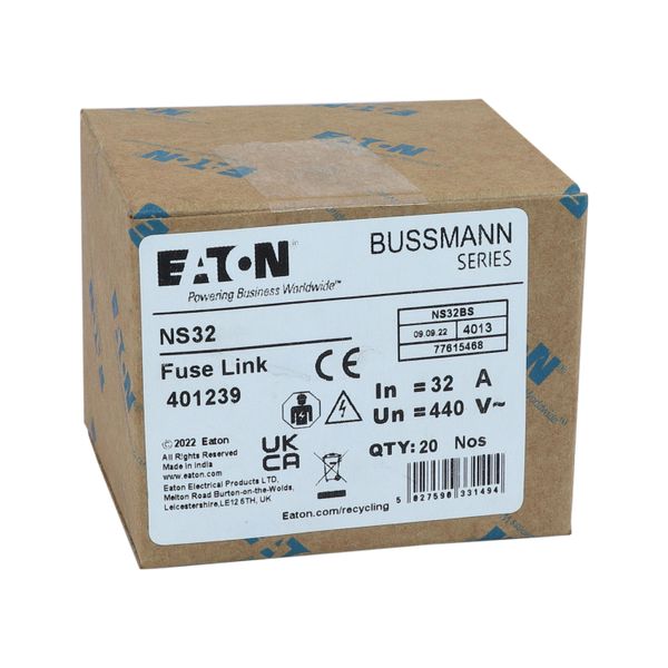 Fuse-link, LV, 32 A, AC 440 V, BS88/F1, 15 x 62 mm, gL/gG, BS image 15