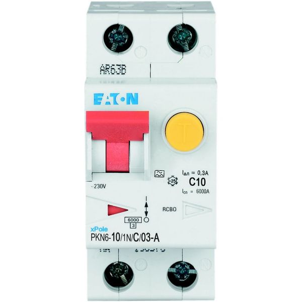 RCD/MCB combination, 10 A, 300 mA, MCB trip characteristic: C, 1p+N, RCD trip characteristic: A image 17