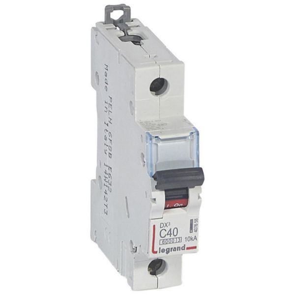 DX³6000 10kA high inlet and low outgoing screw circuit breaker 1P 230V~ to 400V~ - 40A - curve C - 1 module image 1