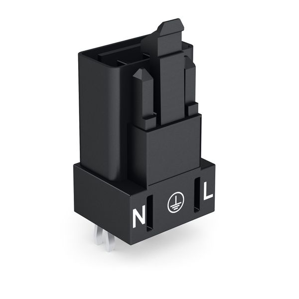 Plug for PCBs straight 3-pole black image 1